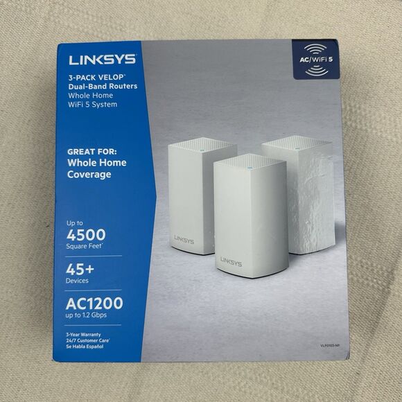 Linksys Velop Dual Band Mesh WiFi System White AC1200 3-Pack - Picture 1 of 9